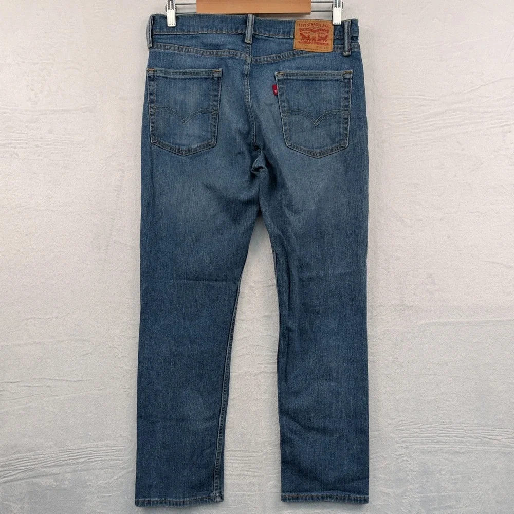 Levi's 514 Jeans Men's 32x30 Blue Straight Stretch Button Fly Workwear Red Tab
